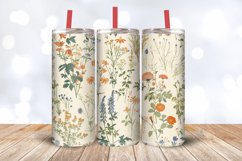 French Paper Cottage core Wildflowers Tumbler Wrap, 20oz Ski Product Image 3