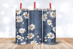 Daisies Bloom Swatches Denim Tumbler Wrap, 20oz Skinny Tumbl Product Image 3