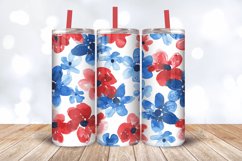 Watercolor 4th of July Flower Tumbler Wrap, 20oz Skinny Tumb Product Image 3