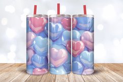 3D Puffy Hearts Tumbler Wrap, 20oz Skinny Tumbler Wrap Product Image 3