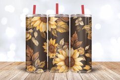 Vintage Autumn Sunflowers Tumbler Wrap, 20oz Skinny Tumbler Product Image 3
