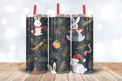 Christmas with Toys and Rabbits Tumbler Wrap, 20oz Skinny Tu Product Image 3