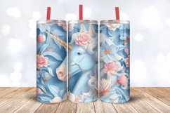 3d Floral Unicorn Tumbler Wrap, 20oz Skinny Tumbler Wraps Product Image 3