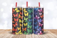 Rainbow Butterfly Tumbler Wrap, 20oz Skinny Tumbler Wrap Product Image 3