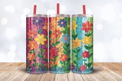 Rainbow Knitted Flowers Tumbler Wrap, 20oz Skinny Tumbler Wr Product Image 3