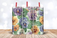 Whimsical Pansy Flowers Tumbler Wrap, 20oz Skinny Tumbler Wr Product Image 3