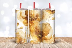 Gold Glitter Alcohol Ink Flowers Tumbler Wrap, 20oz Skinny T Product Image 3