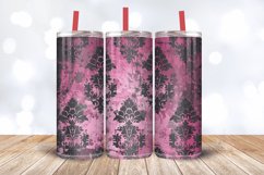 Floral Grunge Vintage Pink Goth Tumbler Wrap, 20oz Skinny Tu Product Image 3