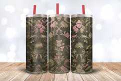 Pink and Olive Luxury Floral Tumbler Wrap, 20oz Skinny Tumbl Product Image 3