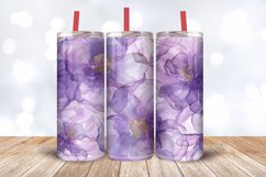 Lavender Alcohol Ink Flowers Tumbler Wrap, 20oz Skinny Tumbl Product Image 3