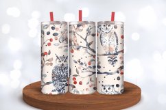 Watercolor Owl and Snow Leopard Tumbler Wraps, 20oz Skinny T Product Image 3