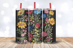 Summer Embroidery Floral Flower Tumbler Wrap, 20oz Skinny Tu Product Image 3