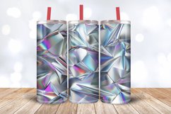 Shiny Silver Hologram Tumbler Wrap, 20oz Skinny Tumbler Wrap Product Image 3