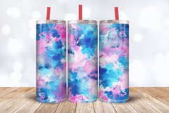 Watercolor Vibrant Blue Pink Tumbler Wrap, 20oz Skinny Tumbl Product Image 3