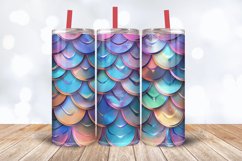 Luxury Holographic Mermaid Scales Tumbler Wrap, 20oz Skinny Product Image 3