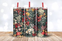 Cottage core Floral Garden Fabric Tumbler Wrap, 20oz Skinny Product Image 3