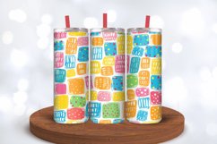 Doodle Polka Dots Rectangles Tumbler Wraps, 20oz Skinny Tumb Product Image 3