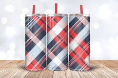 Red Blue White Plaid Tumbler Wrap, 20oz Skinny Tumbler Wrap Product Image 3