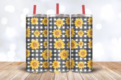 Gingham Sunflower Tumbler Wrap, 20oz Skinny Tumbler Wraps Product Image 3