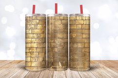 Gold Brick Wall Tumbler Wrap, 20oz Skinny Tumbler Wraps Product Image 3