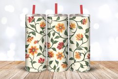 Red Green &amp; Yellow Floral Tumbler Wrap, 20oz Skinny Tumbler Product Image 3