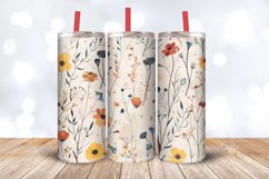 Boho Pressed Flowers Tumbler Wrap, 20oz Skinny Tumbler Wrap Product Image 3