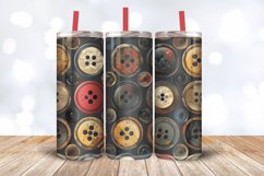 Vintage Retro Buttons Tumbler Wrap, 20oz Skinny Tumbler Wrap Product Image 3