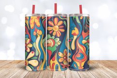 Hippie Retro Tumbler Wrap, 20oz Skinny Tumbler Wraps Product Image 3