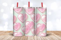 Pastel Pink Hearts Tumbler Wrap, 20oz Skinny Tumbler Wrap Product Image 3