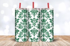 Green and White Tumbler Wrap, 20oz Skinny Tumbler Wraps Product Image 3