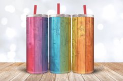 Rainbow Wooden Tumbler Wrap, 20oz Skinny Tumbler Wrap Product Image 3