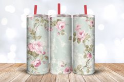 Vintage French Flower Tumbler Wrap, 20oz Skinny Tumbler Wrap Product Image 3