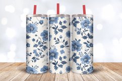 French Cottage core Blue Floral Tumbler Wrap, 20oz Skinny Tu Product Image 3