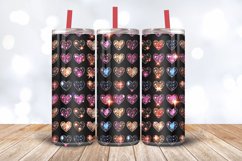 Disco Luxury Glitter Neon Hearts Tumbler Wrap, 20oz Skinny T Product Image 3