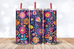 Mexican Floral Fiesta Fabric Tumbler Wrap, 20oz Skinny Tumbl Product Image 3