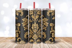 Luxury Golden Damask Fabric Tumbler Wrap, 20oz Skinny Tumble Product Image 3