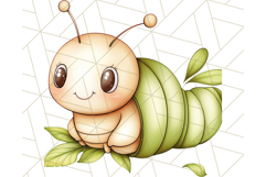 Cute Caterpillar Clipart PNG, Spring Bug Illustrations Product Image 2