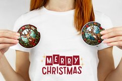 Stained Glass Christmas Car Coaster, Winter Deer Sublimation Product Image 3