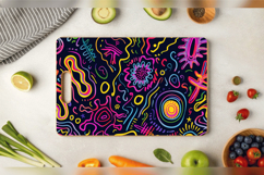 Funky Neon Motifs Cutting Boards sublimation Design Product Image 3