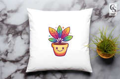 Cute Kawaii Rainbow Plant Pot Clipart Sublimation PNG Product Image 3
