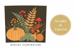 Pumpkin Tumbler Wrap Design, Mushrooms Tumbler Sublimation Product Image 3