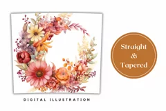 Flowers Tumbler Wrap Template, Flowers Wreath Sublimation Product Image 3
