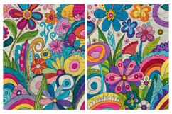 Mixed Media, Drawn Flowers, Colorful, Papers, Junk Journal Product Image 3