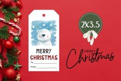 Winter Gift Tag Printable, Cozy Christmas Bear Gift Tag PNG Product Image 3