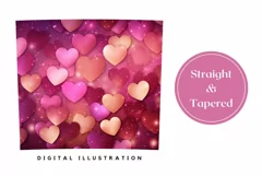 Love Hearts Tumbler Design, Glitter Hearts Sublimation PNG Product Image 3