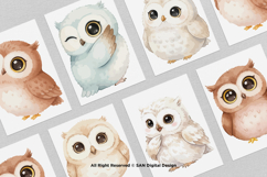 15 Bundle Watercolor Baby Owl Sweet Bird Animal Flying Smart Product Image 3
