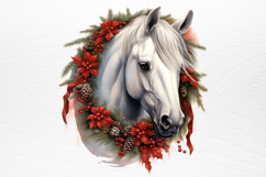 Christmas Horses Clipart PNG Product Image 3
