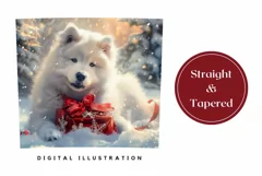 Winter Dog Tumbler Wrap, Christmas Sublimation Tumbler PNG Product Image 3