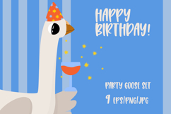 Birthday Cartoon Goose Hand Drawn Vector Illustration Product Image 1