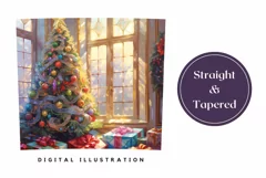 Christmas Tumbler Wrap, Christmas Tree Tumbler Wrap Design Product Image 3